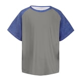 Boy Shirts Boys Stylish Textured Blend Shirt Color Block Crew Neck ...