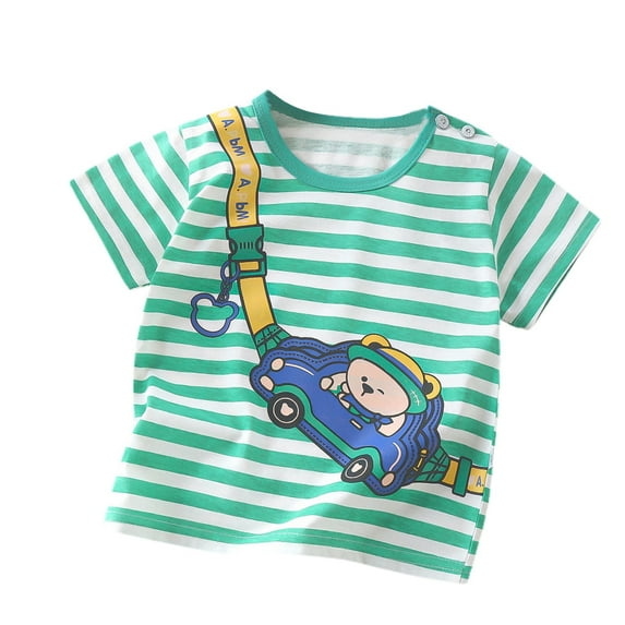 Boy Shirts Size 6 Funny Truck Toddler Kids T-Shirt Short Sleeve Car Tractor Tee Shirts,6-9 Months,K6-Green