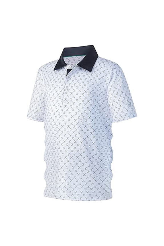Boy Shirts Size 7-8Y Youth Allover Polka Dot Print Short Sleeve Collar Soft Breathable Polo Boys Clothes