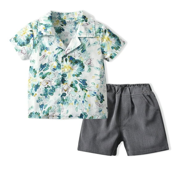 Boy Short Set Floral Print Shirts Shorts Big Sister Little Bro Outfit Family Matching Twins Matching Outfits,12M-6Y