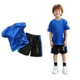 thumbnail image 1 of Boy Short Sets 2 Piece T Shirts + Shorts Set Quick Drying Girls Athletic Shirts Boys Summer Shorts 13-14 Years Boys Girls Fashion, 1 of 4