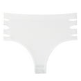 thumbnail image 1 of Boy Short Underwear for Women Women's Plus Size Side Hollow out High Waist Panty Brief Comfy Seamless Underwear White L, 1 of 5