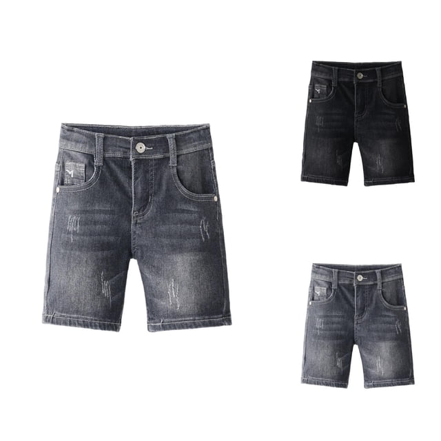 Boy Shorts Boys' Pants Boys Summer Denim Shorts Elastic Waist Casual Comfortable Breathable Five Pocket Stretchable Playwear For Toddlers Kids
