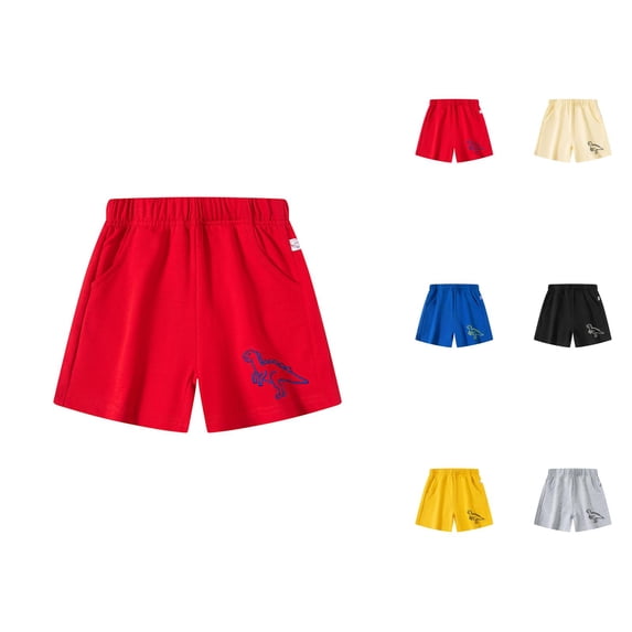 Boy Shorts Boys Shorts for Toddler and Kids Dinosaur Print Elastic Waist Casual Athletic Play Shorts