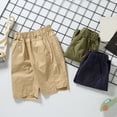thumbnail image 1 of Boy Shorts Boys Summer Khaki Shorts Casual Elastic Waistband Formal School Lightweight Blue 18-24 Months, 1 of 7