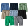 thumbnail image 1 of Boy Shorts Children Solid Color Summer Shorts Breathable Elastic Waist Khaki 8-9 Years, 1 of 4