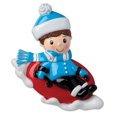 thumbnail image 1 of Boy Snow Tubing Personalized Christmas Ornament, 1 of 2