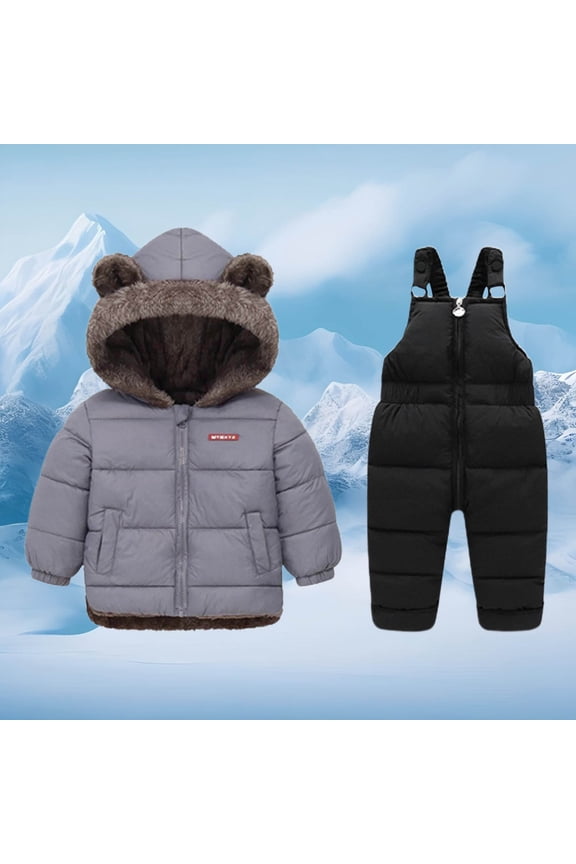 Boy Snowsuit Two-piece Warm Windproof Kids Ski Jackets and Boys Ski Pants Sets Winter Coat Boys 3-4 Years
