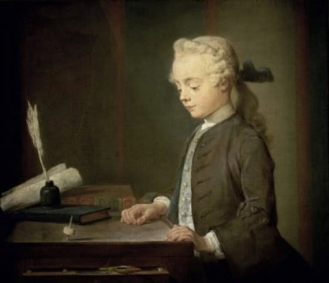 The Boy with a Spinning Top (LEnfant au toton) Jean-Simon Chardin(1699-1779French) Musee du Louvre Paris Canvas Art - Jean Simeon Chardin (24 x 36)