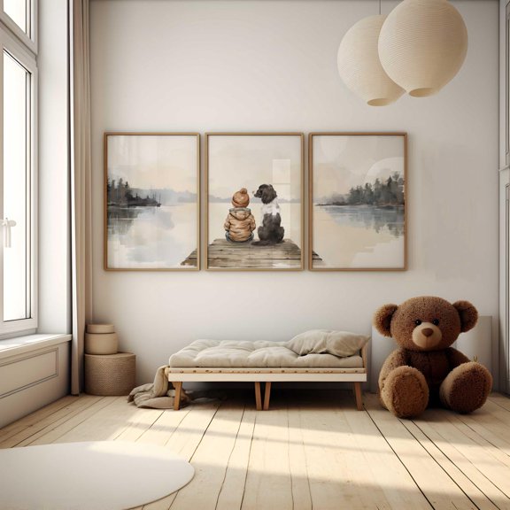 Boy Springer Spaniel Nursery Art Springer Spaniel Decor Dog Nursery Prints Brown Springer Spaniel Set 3 Stretched Canvas 8x12