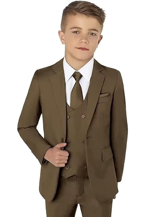 Boy Suit 5 Piece Slim Fit Party Blazer Kids Tuxedo Formal Blazer Vest Pants Shirt tie Set