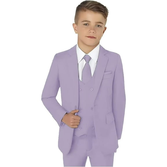 Boy Suit 5 Piece Slim Fit Party Blazer Kids Tuxedo Formal Blazer Vest Pants Shirt tie Set