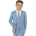 thumbnail image 1 of Boy Suit 5 Piece Slim Fit Party Blazer Kids Tuxedo Formal Blazer Vest Pants Shirt tie Set, 1 of 5