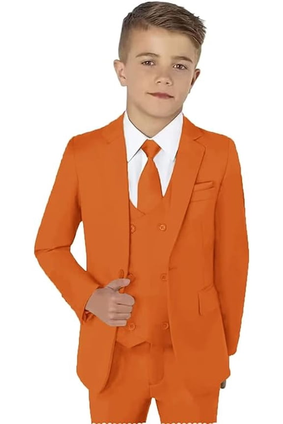 Boy Suit 5 Piece Slim Fit Party Blazer Kids Tuxedo Formal Blazer Vest Pants Shirt tie Set