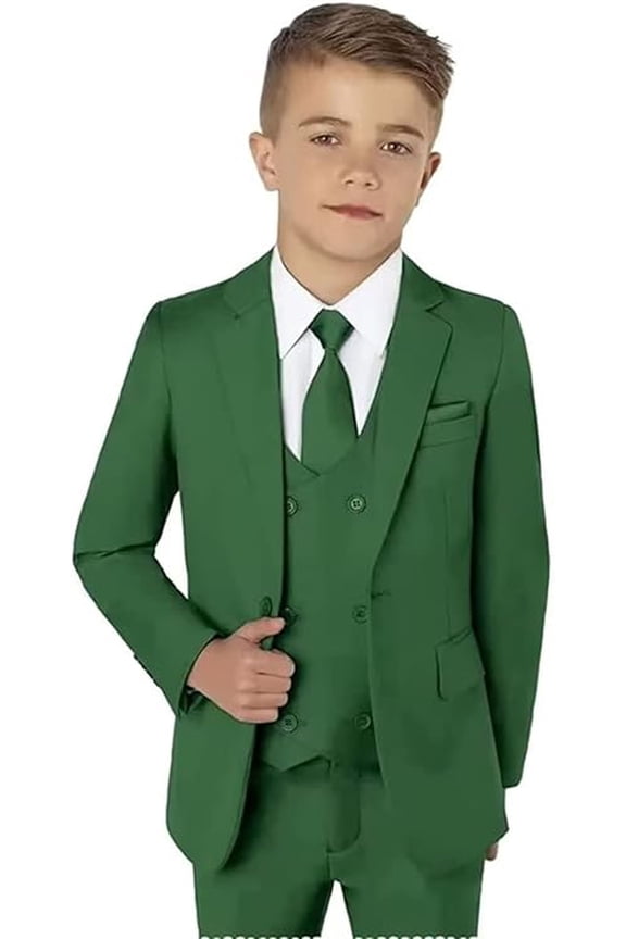 Boy Suit 5 Piece Slim Fit Party Blazer Kids Tuxedo Formal Blazer Vest Pants Shirt tie Set