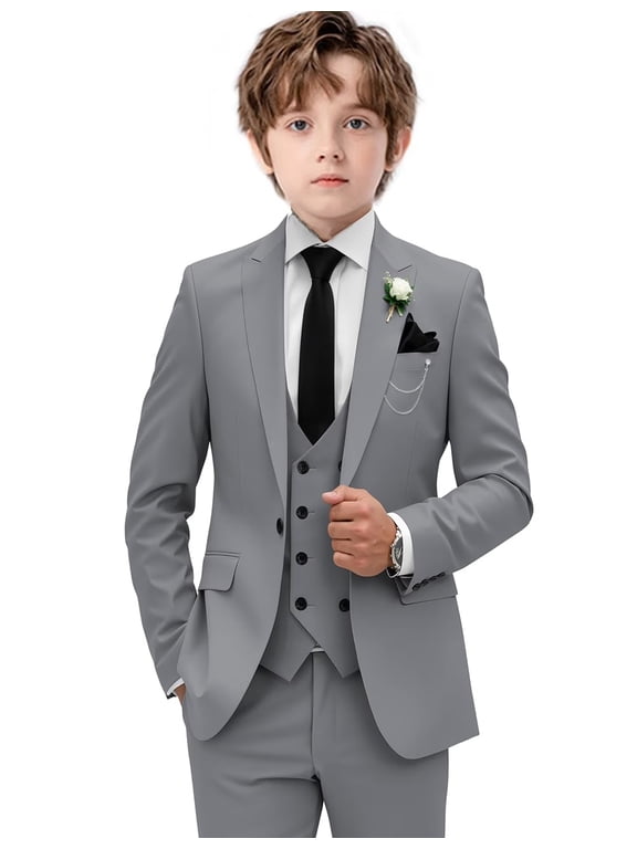 Boy Suits Slim Fit 4 Piece Suit Double Breasted Suit Formal Wedding Suits Prom Tuxedo Suits for Boy