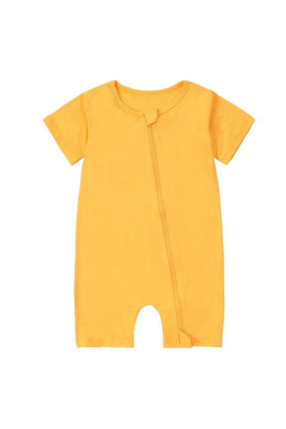 Boy Summer Outfit Romper Short Sleeve Footless Zip Up Jumpsuit One Piece Bodysuit Clothes for Boys Size 0M-18M