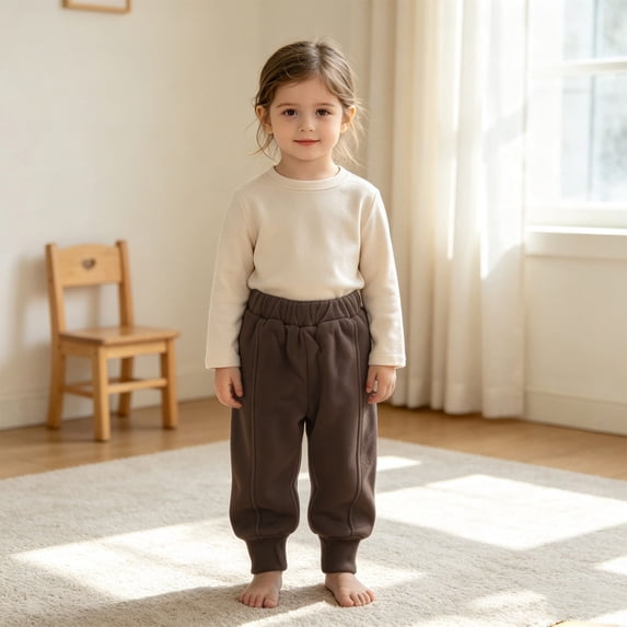 Boy Sweatpants Baggy Joggers High Waist Elastic with Pocket Solid Pants Essentials Sweat Pants Kids 12-24Months