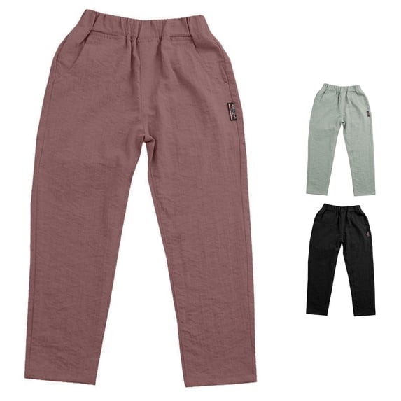 Boy Sweatpants Baggy Joggers High Waist Elastic with Pockets Solid Pants Athletic Sweat Pants for Boys 6-7 Years