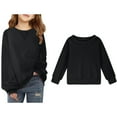 thumbnail image 1 of Boy Sweatshirt Long Sleeve Kids Black Sweatshirt Oversized Crewneck Sweatshirts Fall Winter Clothes Girls Tops Size 7-8 Years Boys Girls Fashion, 1 of 6