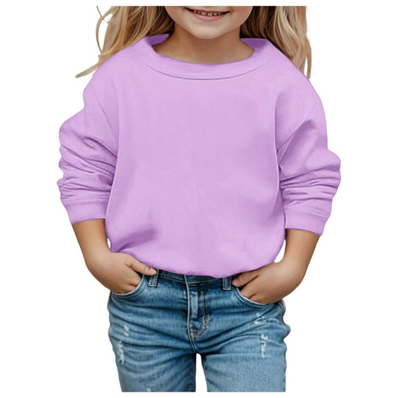 Boy Sweatshirt Long Sleeve Kids Purple Sweatshirt Crewneck Pullover Casual Sport Sweatshirts Fall Winter Clothes Girls Clothes 13-14 Years Boys Girls Fashion