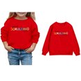 thumbnail image 1 of Boy Sweatshirt Long Sleeve Kids Red Sweatshirt 2025 Back to School Clothes Winter Clothes Girls Tops Size 3T, 1 of 5