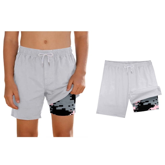 Boy Swim Trunks Compression Liner White Quick Dry Board Shorts Boys 5-6 Years Shorts