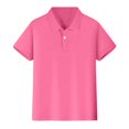 thumbnail image 1 of Boy T Shirt Kids Girls Short Sleeve Button Closure Comfortable Soft Tees Tops for Boy Size 9-10T,Red, 1 of 6