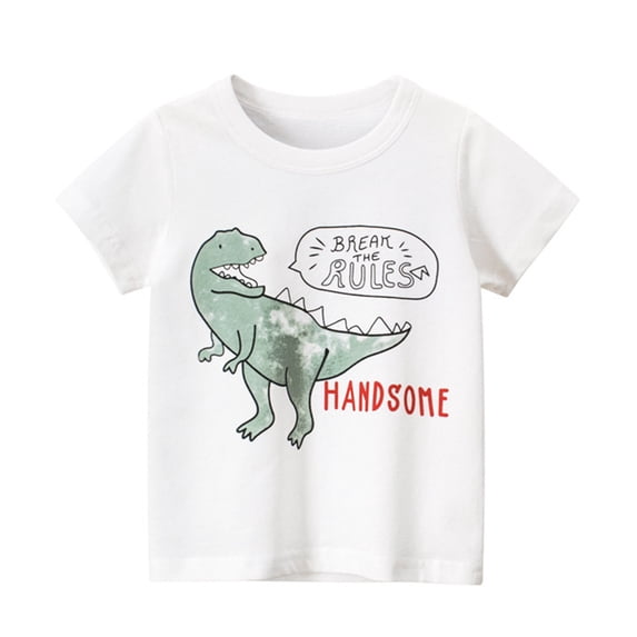Mrzhqd Boy Tee Shirts Tee Tops Cartoon Dinosaur For 17 Short Baby Shirts Sleeve Kids T Clothes Crewneck Years Tops For 3-4 Years