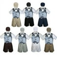 thumbnail image 1 of Boy Toddler Formal Dark Gray Vest Bow Tie White Khaki Navy Black Hat 5pc sz S-4T, 1 of 2
