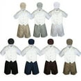 thumbnail image 1 of Boy Toddler Formal Ivory Vest Bow Tie White Khaki Black Brown Hat 5pc Set S-4T, 1 of 2