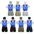 thumbnail image 1 of Boy Toddler Formal Royal Blue Vest Bow Tie White Black Gray Brown Hat 5pc S-4T, 1 of 2