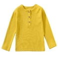 thumbnail image 1 of Aihuaihua Boy Tops Size 6-7 Kids Baby Boys Girls Solid Color Casual Long Sleeve Crewneck Ribbed T Shirts Pullover Tops Toddler Fall Tee Clothes For Children（4-5 Years）, 1 of 2