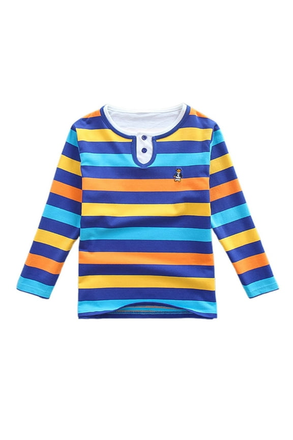 Boy Tops Size 7-8 Children's Shirt Long Sleeve Tee With Neck Two Piece Design For Boys And Girls Toddler Baby Boy Clothes Dark Blue,5-6 Years