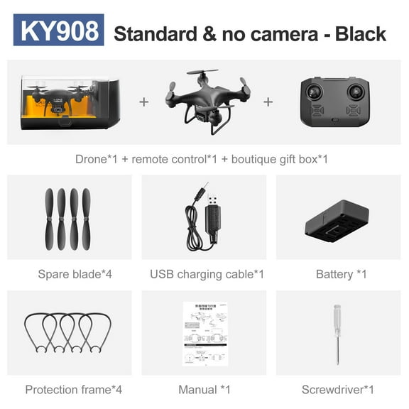 Boy Toys Age 8-10 Years Old,Ky908 Mini Fixed Altitude Drone without Aerial Photography Quadcopter Remote Control Aircraft,Black Free Size