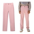 thumbnail image 1 of Boy Uniform Pants Pull On Chino Pants with Pockets Straight Pants Pink School Pants for Boys Back To School Outfits for Boys Teen Boys Pants 13-14 Years, 1 of 6