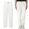 thumbnail image 1 of Boy Uniform Pants Straight Pants with Pockets Pull On Chino Pants Elastic Waist Pants Beige School Pants for Boys Back To School Outfits Kids Boys Pants Size 7-8 Years, 1 of 5