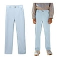thumbnail image 1 of Boy Uniform Pants Straight Pants with Pockets Pull On Chino Pants Stretch Pants Blue Uniform Pants Boys Back To School Outfits for Boys Kid Boys Pants Size 5-6 Years, 1 of 6