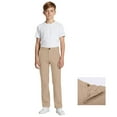 thumbnail image 1 of Boy Uniform Pants Straight Pants with Pockets Pull On Chino Pants Stretch Pants Khaki Dress Pants for Boys Back To School Outfits Kids Boys Pants 7-8 Years, 1 of 8