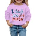 thumbnail image 1 of Boy Valentines Day Outfit Crewneck Sweatshirt Love Print Long Sleeve Pullover Kids Clothes for Kids 5-6 Years, 1 of 4