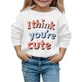 thumbnail image 1 of Boy Valentines Day Outfit Crewneck Sweatshirt Love Print Long Sleeve Pullover Toddler Clothes for Girls 6-7 Years, 1 of 4