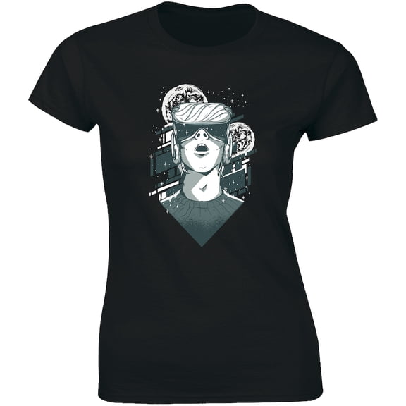 Boy Watching Movie In Virtual Reality Box Beautiful Gift Idea Women's T-Shirt