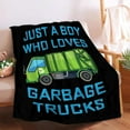 thumbnail image 1 of Boy Who Loves Garbage Trucks Blanket Soft Blankets and Throws Flannel Cozy Lightweight Quilt Gift Perfect for Bed Sofa Couch, 1 of 7
