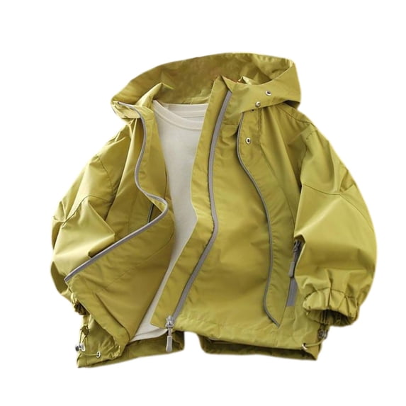 Boy Windbreaker Jacket Hooded Lightweight Windproof Water-Resistant Outdoor Rain Coat for Kid Waterproo𝗳 Jacket Warm Raincoat