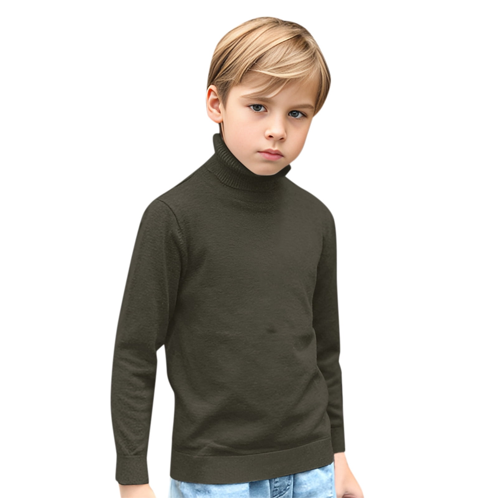 Boy Winter Clothes Toddler Kids Knit Turtleneck Sweater Soft Solid Warm Pullover Sweater Long Sleeve Shirts Walmart