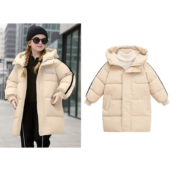 Boy Winter Coat,Boys Puffer Coat Mid-Length Heavyweight with Trim Hood Warm Windproof Thick Parka Boys Size 2-3 Years Winter Coat