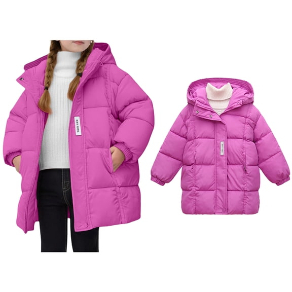 Boy Winter Coat,Kids Puffer Coat Mid-Length Heavyweight with Hooded Warm and Windproof Toddler Jacket Girls Winter Clothes Size 3-4 Years