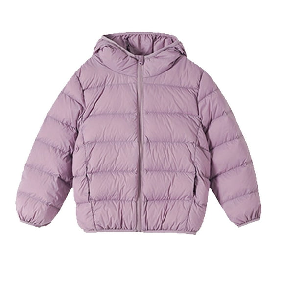 Boy Winter Coat Teen Puffer Coat with Pocket Zip up Solid Long Sleeve Windproof Child Puffer Jacket Boys Jackets Size 10-12 Years