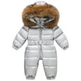 thumbnail image 1 of Boy Winter Coat Winter European and Childrens Down Jackets Outdoor Skiing Jackets and Thick Jumpsuits for Boys Girls and Babies New Fall Jackets Winter Outerwear Silvers 4-5T, 1 of 4