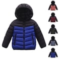 thumbnail image 1 of Boy Winter Coat with Hooded Puffer Jacket Boys Blue Puffer Jacket Zipper Long Sleeve Lightweight Waterproof Jacket Kids 8-9 Years Boys Jacket, 1 of 4